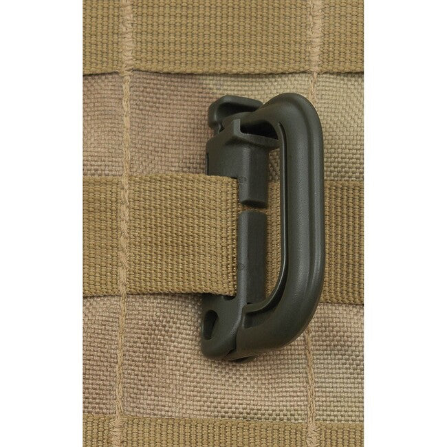 MFH Moschettone in plastica MOLLE, verde OD, 2 pz.