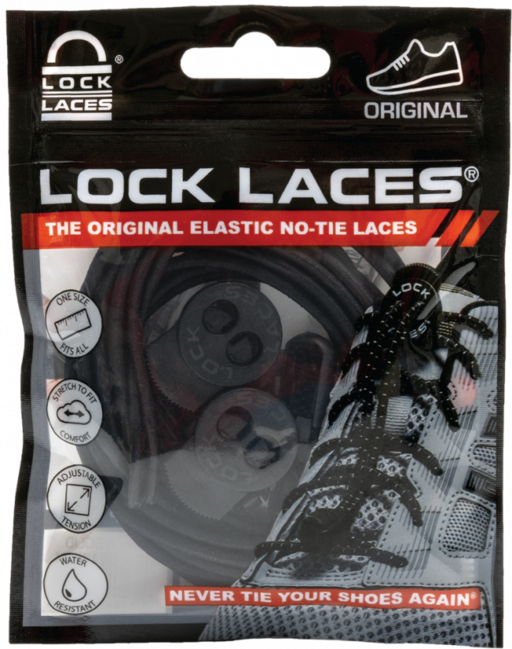 Lock Laces lacci per scarpe, nero solido