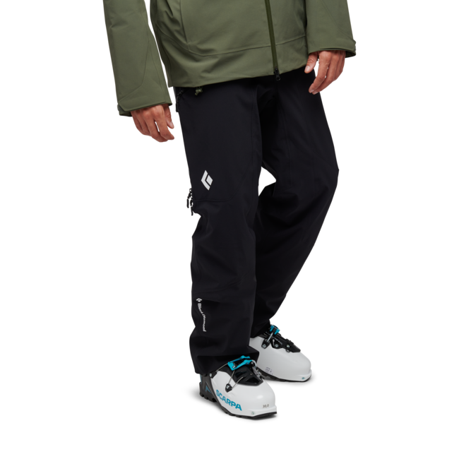 Black Diamond Recon pantaloni isolati da uomo, neri