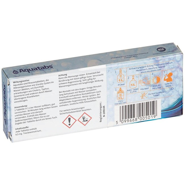 MFH Medentech Aquatabs disinfezione dell'acqua, 50 compresse