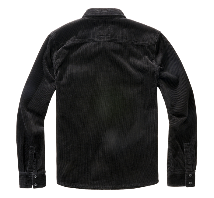 Brandit Corduroy Classic camicia a maniche lunghe, nero