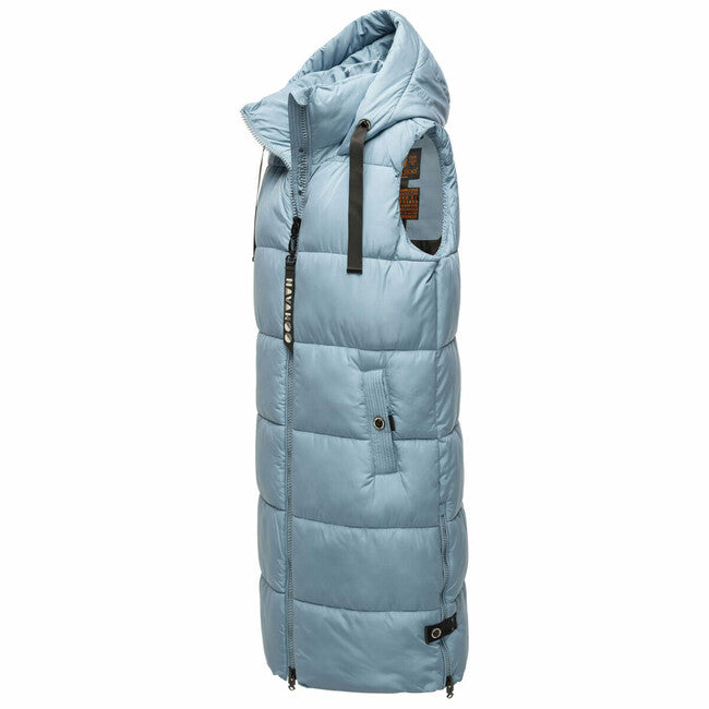 Navahoo Schnuffelchen gilet lungo da donna, blu polvere
