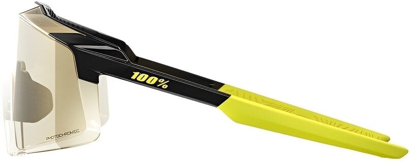 100% Aerocraft occhiali da sole, nero lucido metallizzato - specchio d'oro fotocromatico