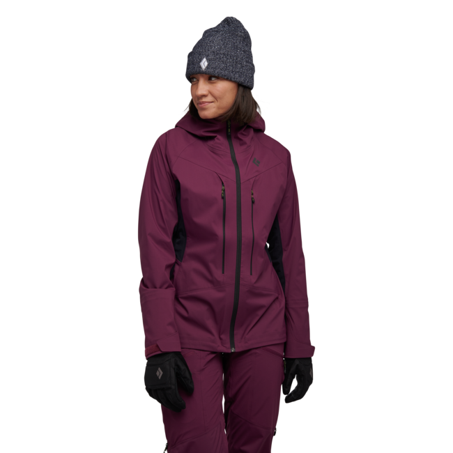 Black Diamond Dawn Patrol giacca a conchiglia ibrida da donna, nero-mirtillo