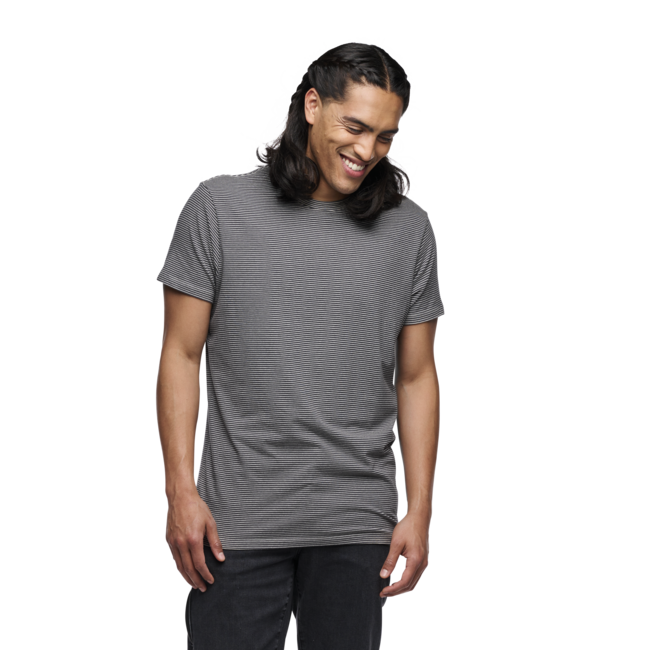 Black Diamond Bd Stripe t-shirt da uomo a maniche corte , bianco antracite