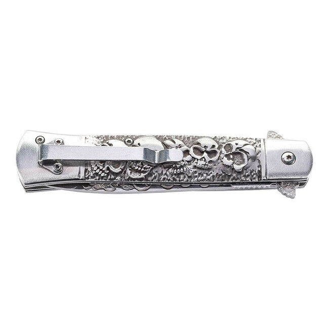 Herbertz Coltello a una mano 9,7 cm, teschi 3D