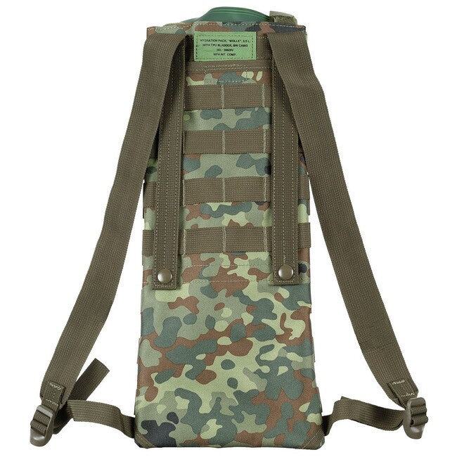 MFH Borsa di idratazione con tubo tpu molle 2,5 l, bw camo