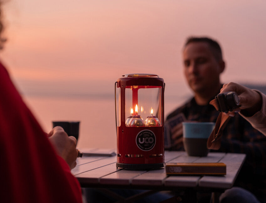 UCO Lanterna portatile per 3 candele, rossa