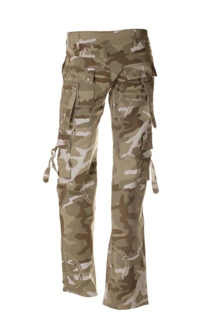 O&T Olivia pantaloni da donna, mimetico beige chiaro