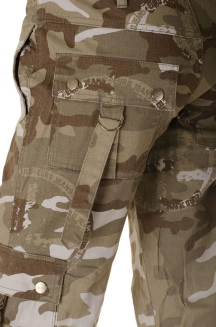 O&T Olivia pantaloni da donna, mimetico beige chiaro