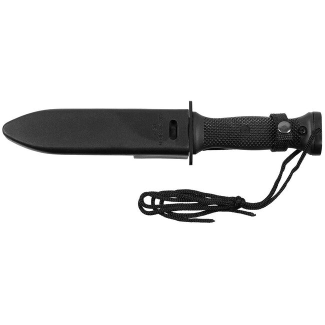 MFH Mk3 coltello da combattimento con manico e fodero in plastica, nero