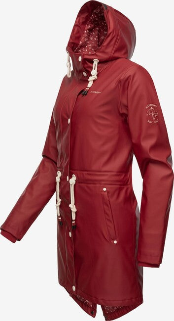 Navahoo Flower of ocean giacca impermeabile da donna, rossa sangue