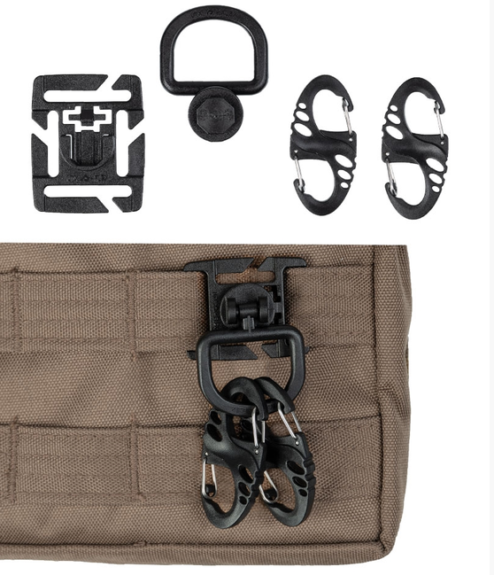 Mil-Tec Ultimate set di moschettoni tattici, nero