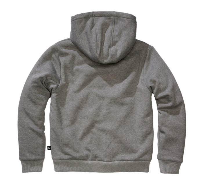 Brandit Sweatjacket Teddylining felpa da uomo con fodera calda, grigio scuro mèlange