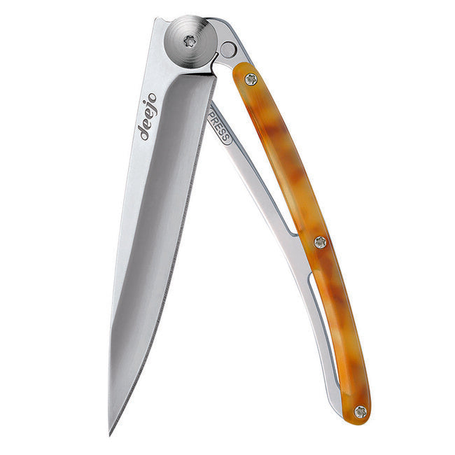 Deejo Turtle Grezzo coltello di chiusura a guscio di tartaruga