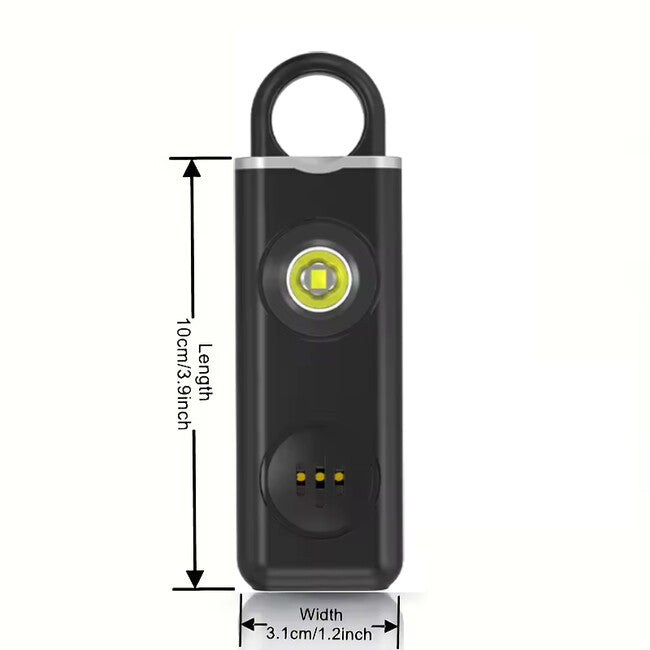 W&G SHIELD allarme personale con luce LED e linguetta di attivazione, nero