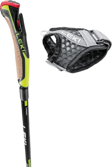 Leki Speed Pacer Vario bastoncini da nordic walking, antracite chiaro-nero-giallo neon