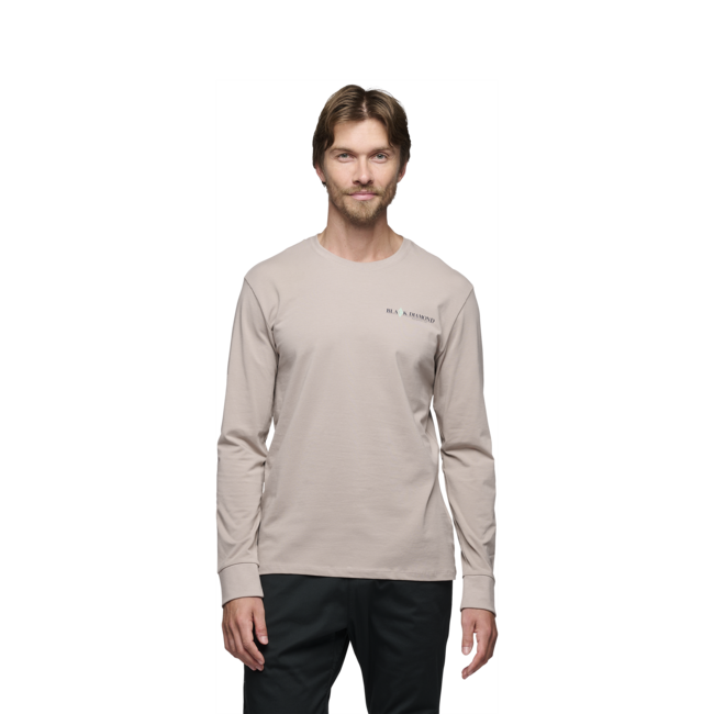 Black Diamond Heritage Wordmark t-shirt a maniche lunghe, malva pallido