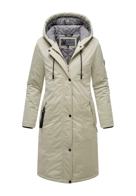 Marikoo Ledalaa parka invernale da donna con cappuccio, grigio ghiaia