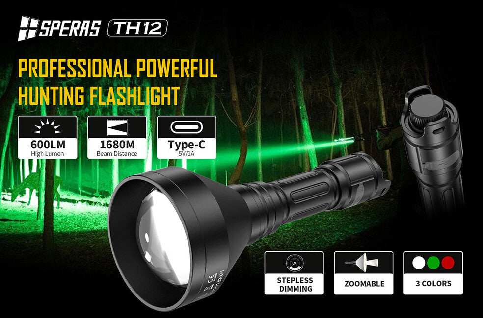 Speras TH12K set di torce da caccia 1680M 600LM