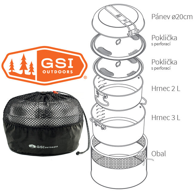 GSI Outdoors Glacier set di pentole da campeggio 2+3 l