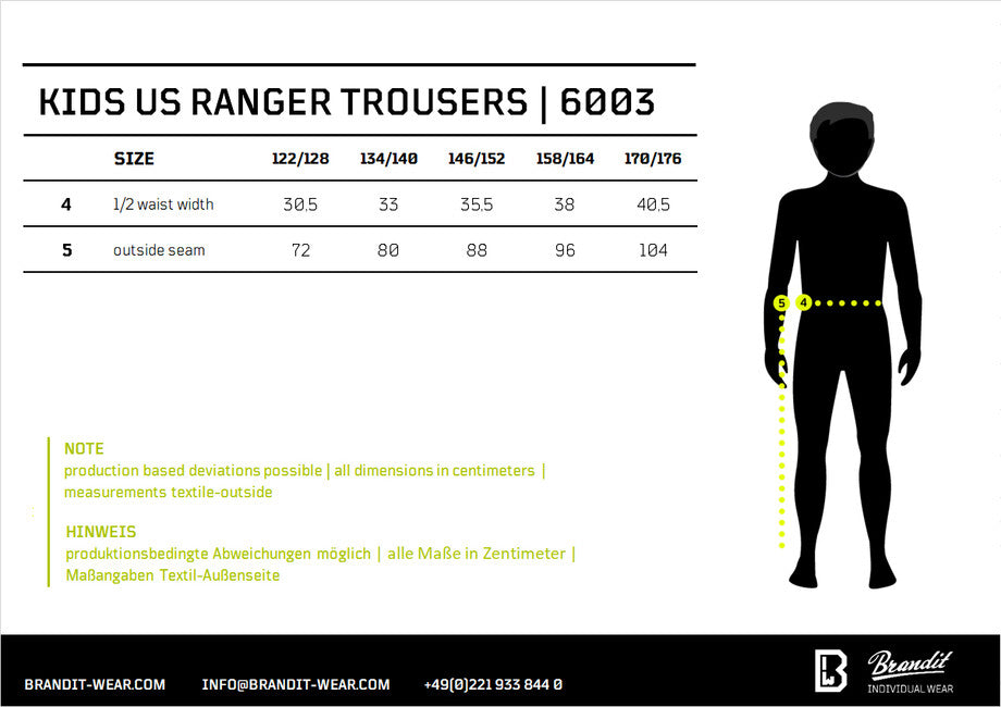 Brandit Pantaloni US Ranger da bambino , terra di bosco