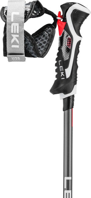 Leki Carbon 14 3D bastoncini da sci da discesa, nero/antracite scuro/rosso chiaro