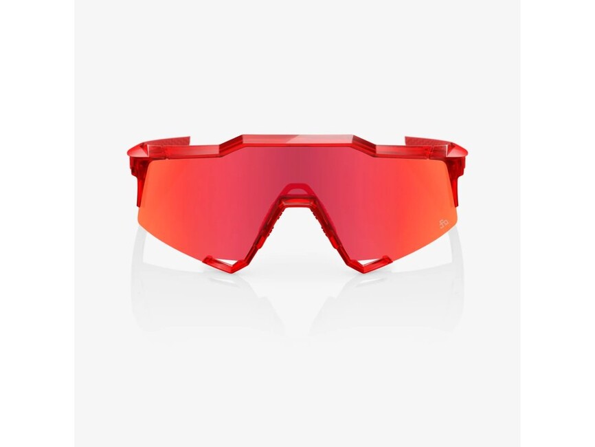 100% Speedcraft le occhiali da sole peter sagan, rosso traslucido lucido - specchio rosso hiper