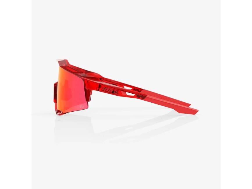 100% Speedcraft le occhiali da sole peter sagan, rosso traslucido lucido - specchio rosso hiper