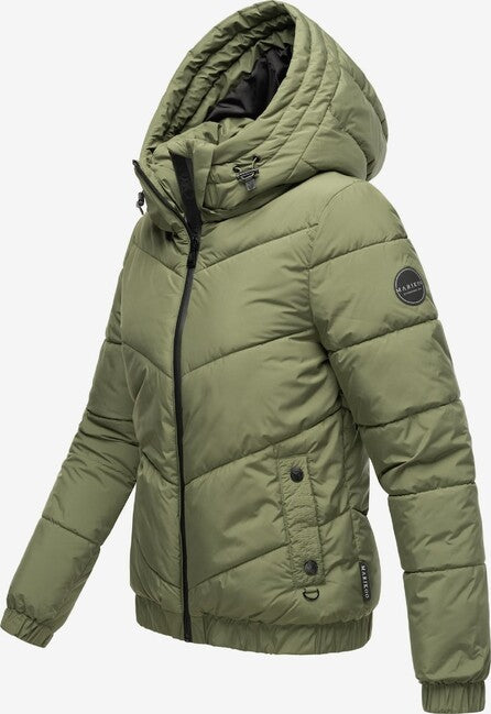 Marikoo Nayanaa giacca invernale corta da donna, oliva