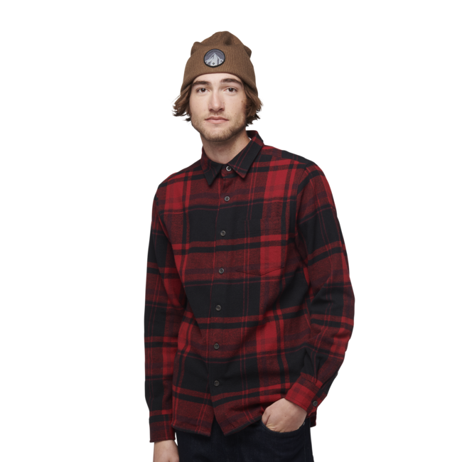 Black Diamond Project Flannel camicia di flanella da uomo, plaid rosso roccia-nero