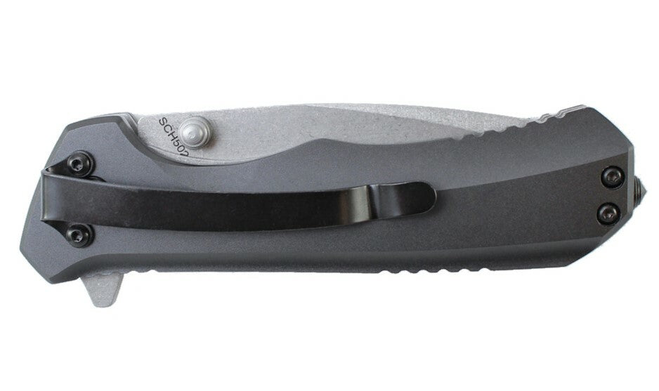 Schrade Coltello da tasca 8,1 cm, nero, alluminio, G10