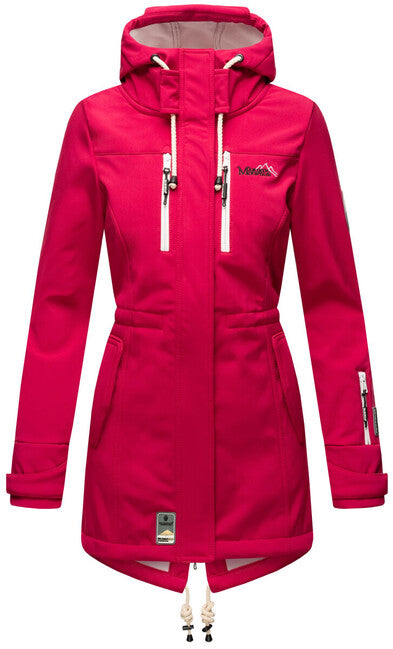 Marikoo ZIMTZICKE giacca invernale softshell da donna con cappuccio, fucsia