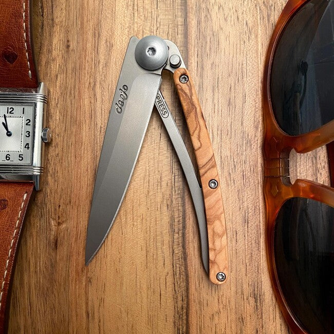 Deejo Coltello di chiusura Legno naturale di ulivo