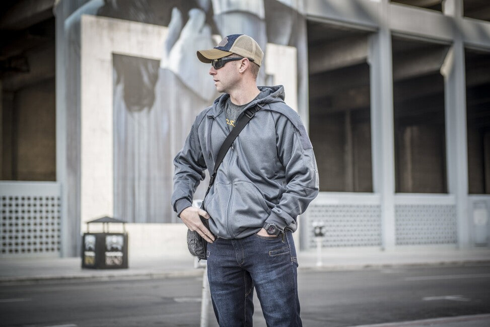 Helikon-Tex Urban Tactical Hoodie (FullZip) - melange nero-grigio