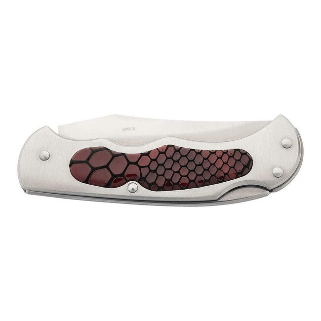 Herbertz Coltello tascabile 8,5 cm, acciaio inossidabile e pelle marrone