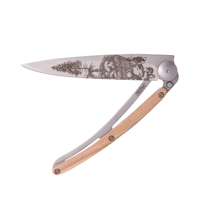 Deejo Tattoo legno coltello di chiusura fungo