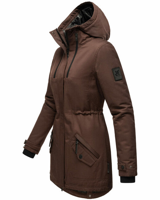Navahoo Avrille giacca invernale da donna con cappuccio, dark choco