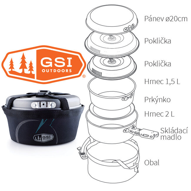 GSI Outdoors Pinnacle Base set di pentole per camper