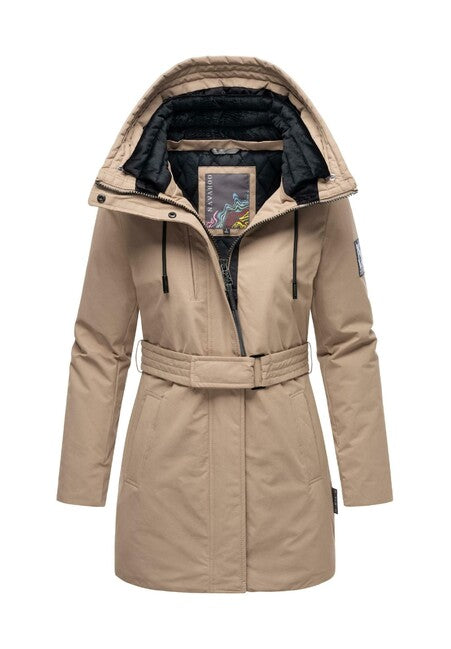 Navahoo Eishauch parka invernale da donna con cappuccio, grigio tortora