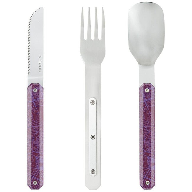 Akinod A01M00014 set di posate 12h34, viola centro città