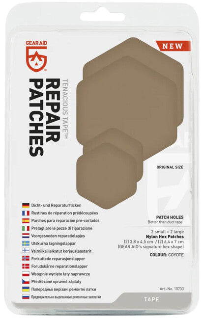 Gear Aid Tenacious Tape toppe di riparazione, coyote, 4 pezzi