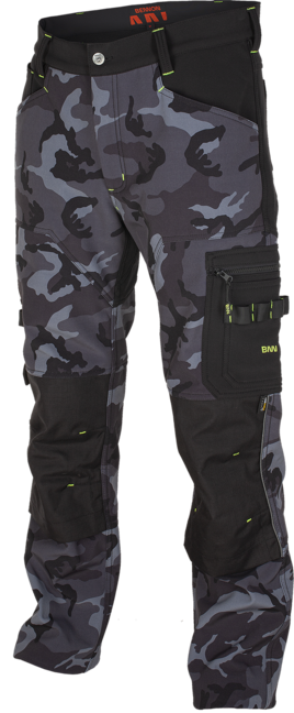 BENNON CAMOS pantaloni softshell, nero/grigio