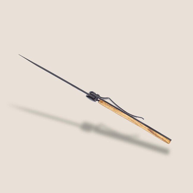 Deejo Virgo coltello di chiusura tattoo legno d'ulivo nero