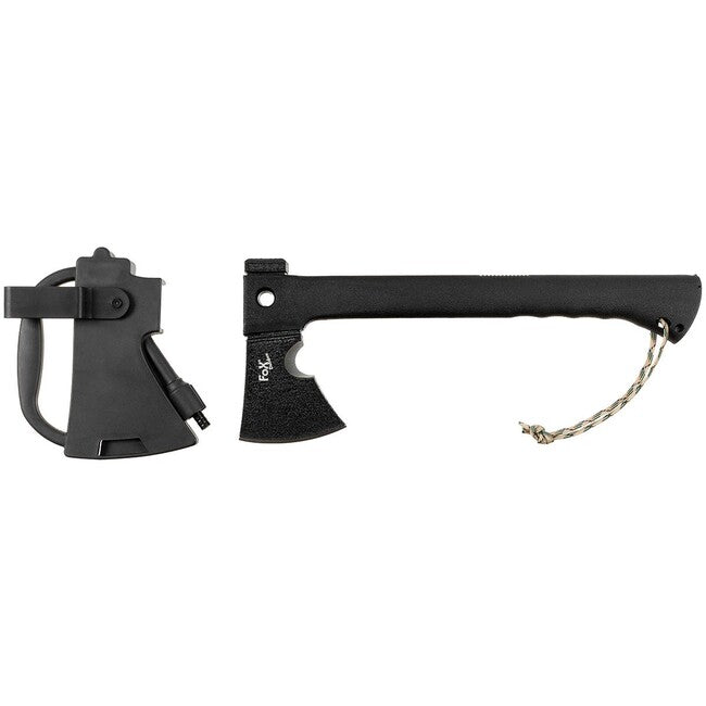 Fox Outdoor Ascia di sopravvivenza con fodero manico in nylon, nero