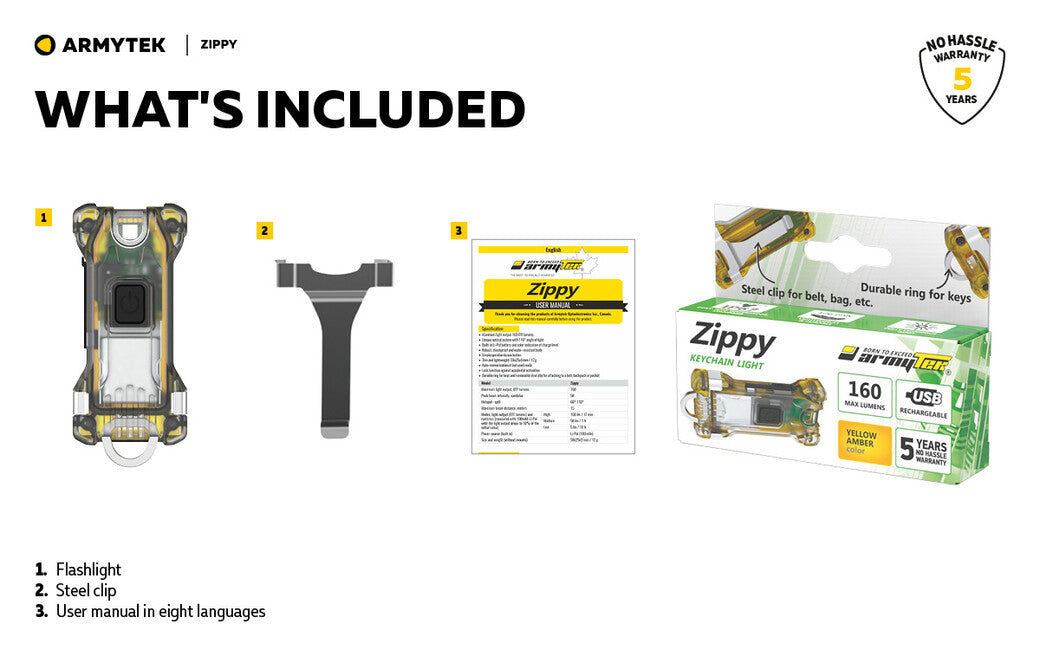 ArmyTek Zippy led portachiavi, giallo