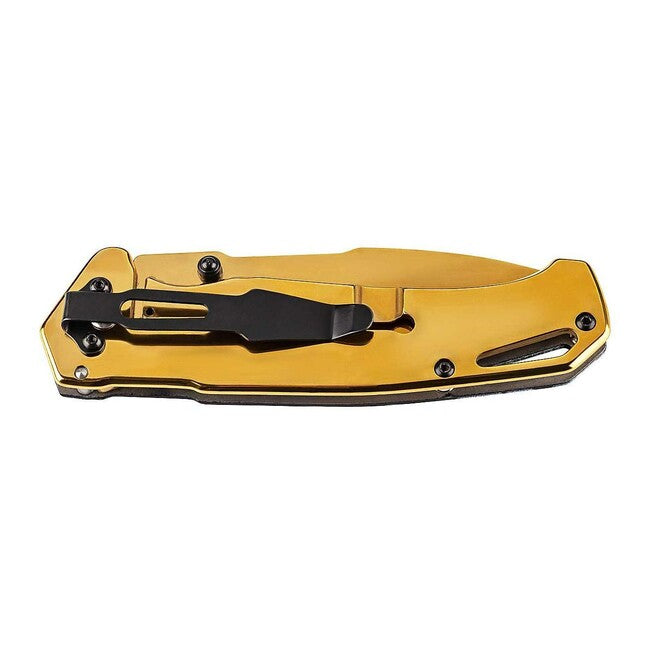 Herbertz fantasia a una mano coltello 8,4 cm, oro, motivo scheletro