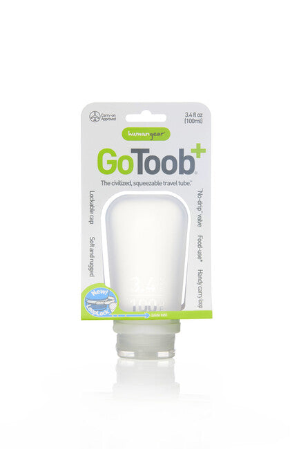 Humangear GoToob+ bottiglia/tazza da viaggio in silicone 100 ml, trasparente