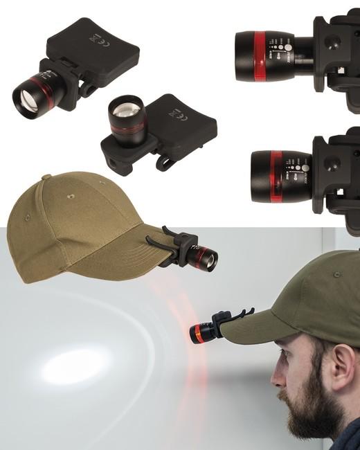 Mil-Tec lampada frontale per berretto, nero