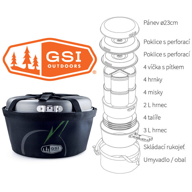 GSI Outdoors Pinnacle Camper set da campeggio per 4 persone